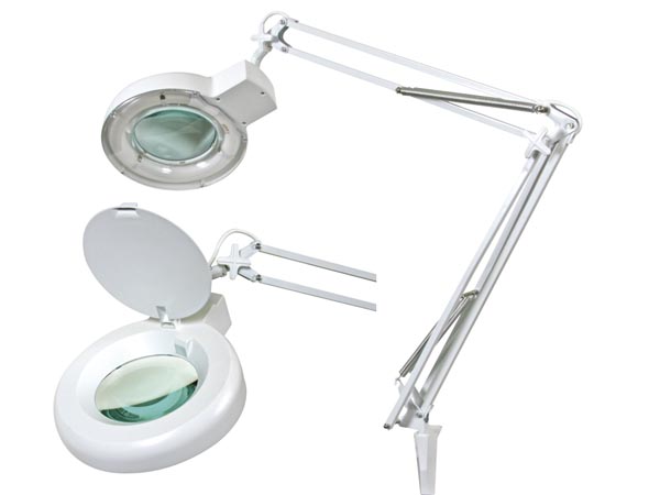 Bord-luplampe - 22W, 5 dioptri, HVID