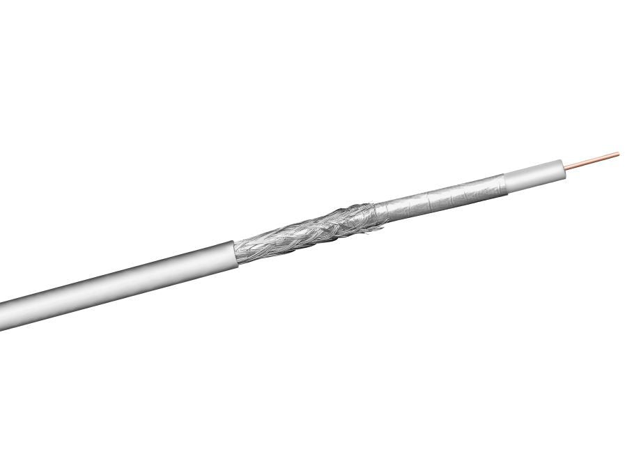 COAX antennekabel - 75ohm 2 skærm CU Hvid Ø7mm (100m)