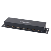 USB 2.0 HUB - 7 port inkl. Strømforsyning (3,5A) til montage