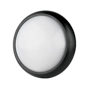12W Sort IP54 Dome Lys - 3000K, Fuld Rundet, Husmonteret, 840lm, RA70