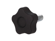 Fingerskrue - M6 x L50mm gevindaksel, Ø32mm greb (Sort)