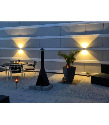 6W firkantet væglampe 3000K - Sort