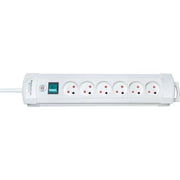 Premium-Line 6-stikdåse m/jord m/3m ledning hvid