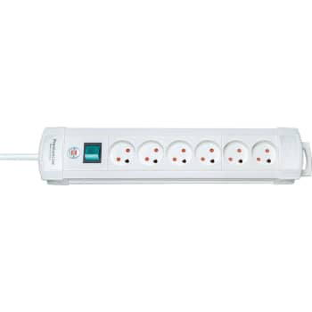 Premium-Line 6-stikdåse m/jord m/3m ledning hvid