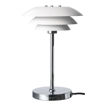 DL20 bordlampe mat hvid/krom base