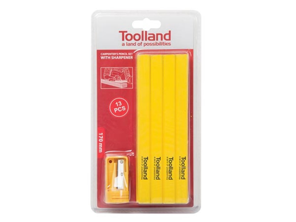 Tømmerblyanter - 12 stk. inkl. blyantsspider