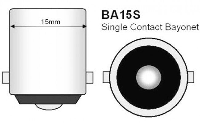 Dværglampe - 12V / 5W Globe, Ba15s sokkel (Ø18x35mm)