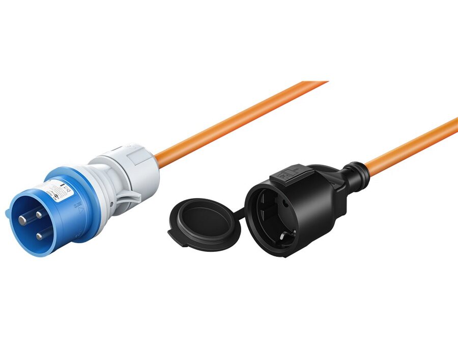 CEE adapterkabel - CEE7/3 hun til 3P CEE han (1,5m)