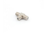 F stik forgrener - T adapter, 1 x hun til 2 x hun