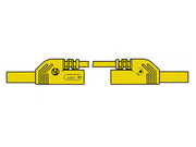 Kontaktbeskyttet testledning - 2x4mm, Stabelbar, Gul (50cm)