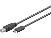 USB-C til USB-B 2.0 kabel - Sort (1m)