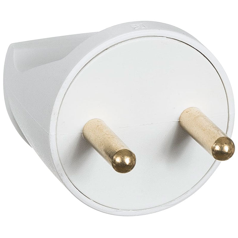 Rund stikprop u. jord - hvid