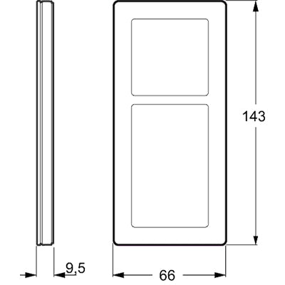 LK Fuga ramme PURE 66 glas 2½m - sort