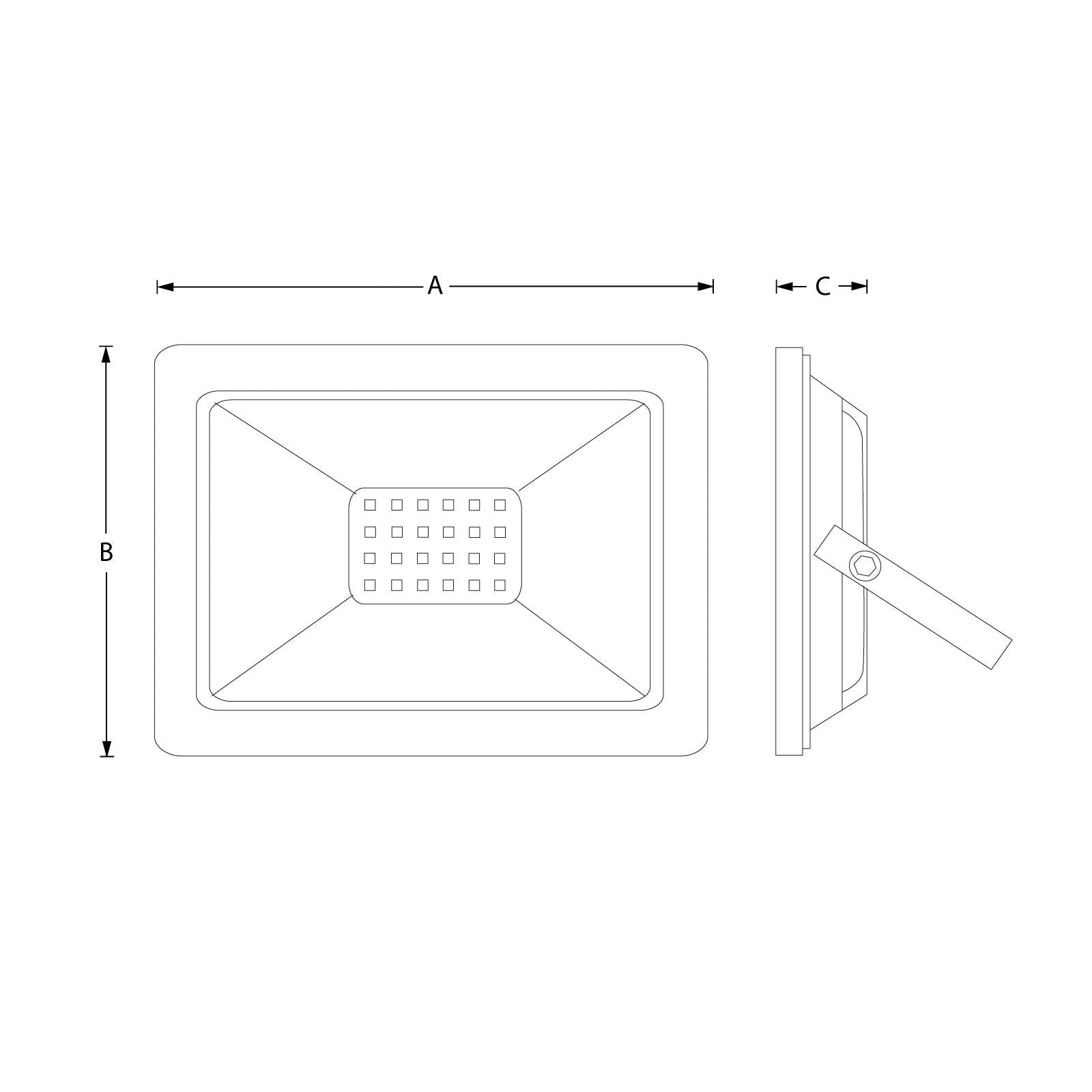 100W LED Projektør 6000K 8300 Lumen