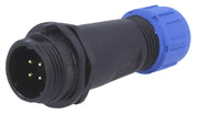 Rundstik, SP13 - 4P han, udv. gevind, Ø4-6,5mm, 5A (IP68)