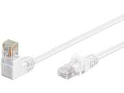 UTP netværkskabel - CAT5E, 2xRJ45, 1x90°, Hvid (0,5m)