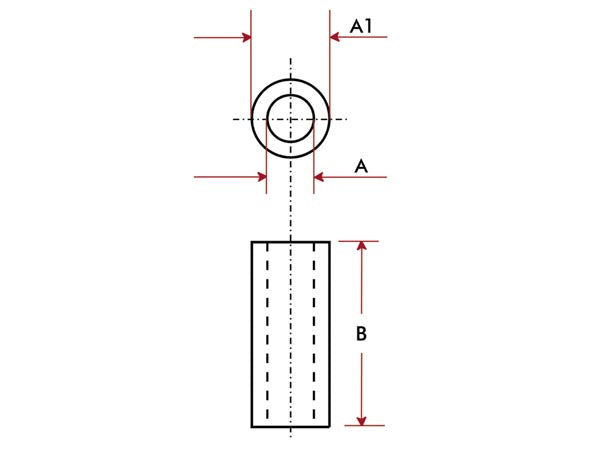 Afstandsstykke - 5mm aluminium (3,5mm hul)