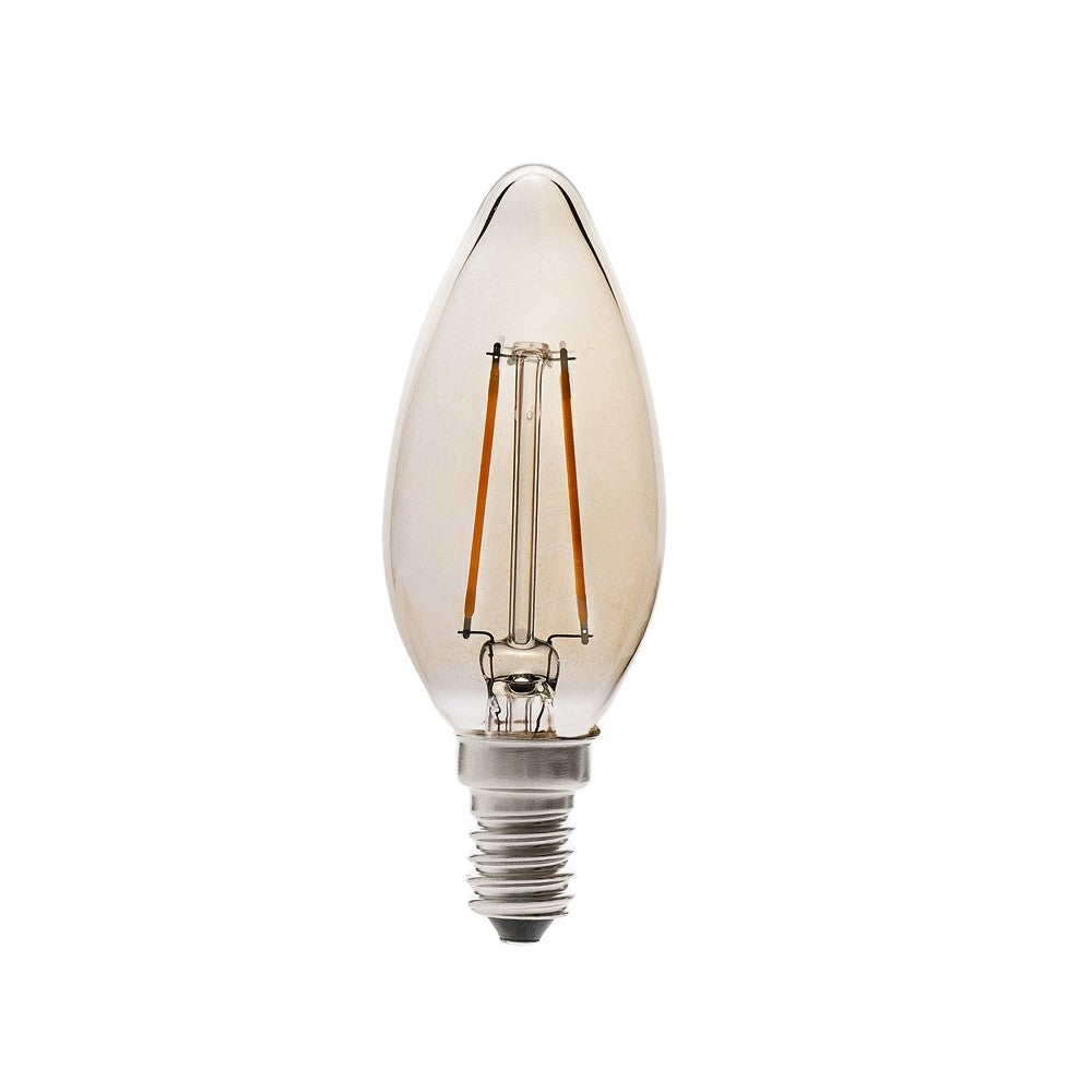 V-Tac 4W LED Kertepære - Kultråd, Røget Glas, Ekstra Varm, E14, Erstatter 30W