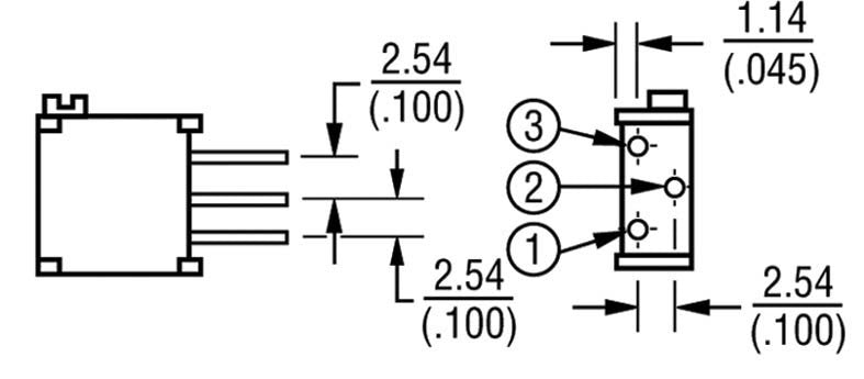 Multiturn trimmepotmeter - 2kOhm lineær, 500mW ±10% (TZ)