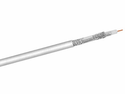 COAX antennekabel - 75ohm 4 skærm CCS Hvid Ø7mm (metervare)