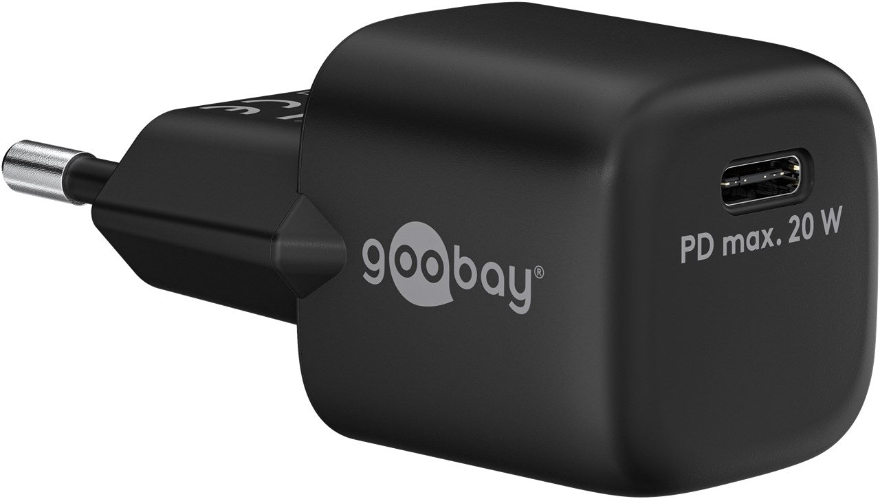 USB-C lynlader PD GaN Nano (20W), sort