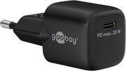 USB-C lynlader PD GaN Nano (20W), sort