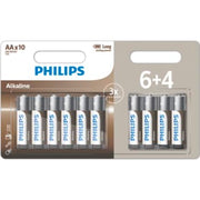 PHILIPS Tech alkaline batteri, AA LR6, 6+4 stk.
