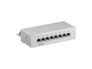 Patch panel - 8 x RJ45 CAT6 skærmet, Grå