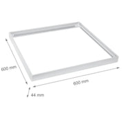 60x60 LED panelramme med hurtig samling, plastikhjørner, skruefri montering og hvid kant