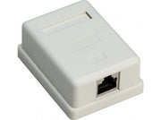 1 port RJ45 vægmonteringsboks - CAT6, skærmet, Hvid
