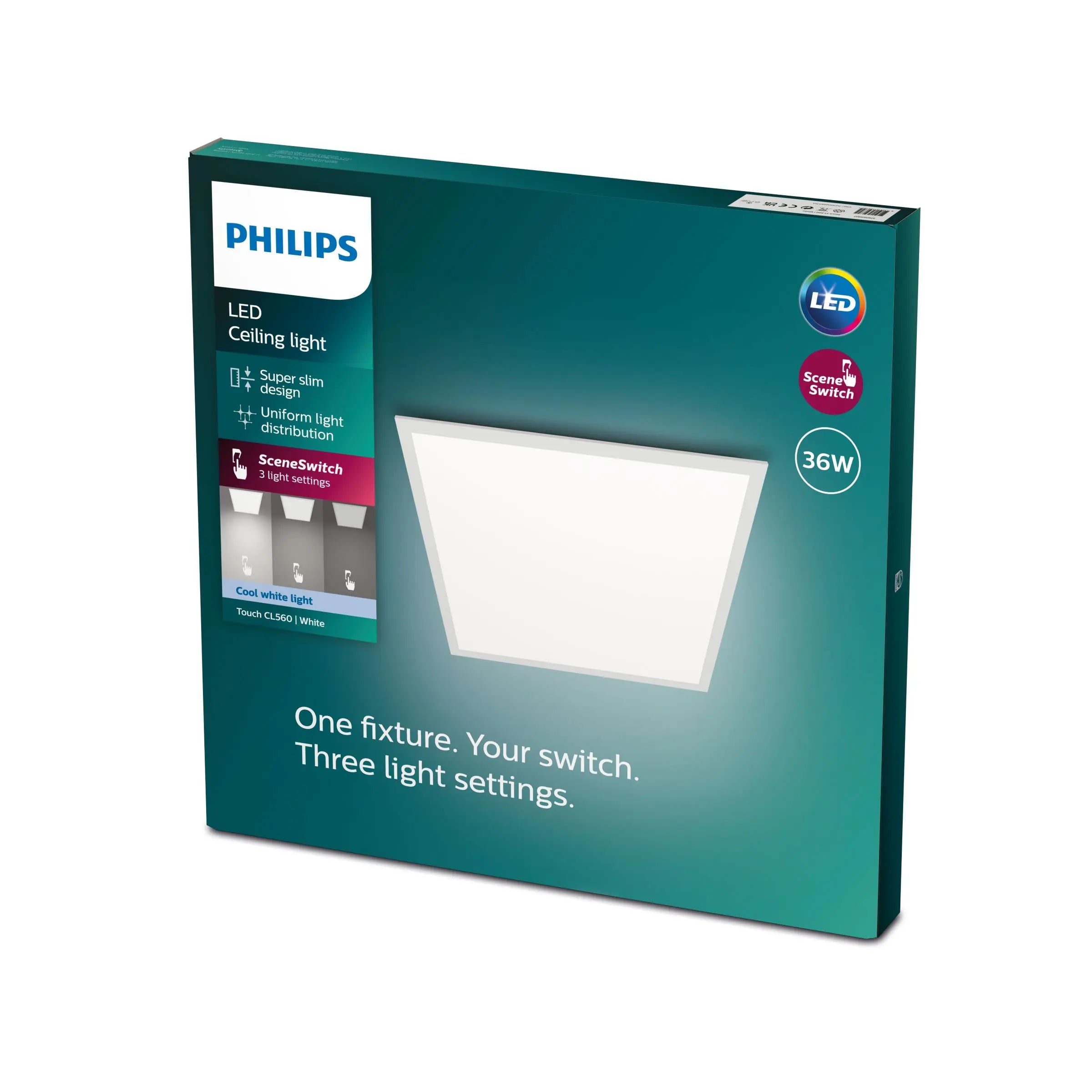 Touch panel ceiling CL560 SS SQ 36W 40K W HV06