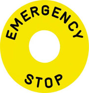 SKILT Ø60 EMERG.STOP ZB2BY9330
