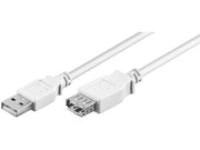 USB 2.0 forlængerkabel - A han til A hun, Hvid (1,8m)