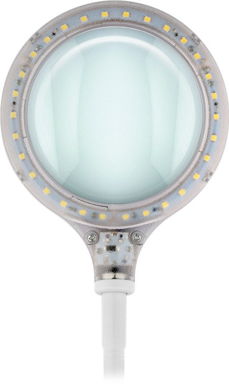 LED-luplampe m. clip-holder og bordfod - 5W, 3 dioptri, Hvid