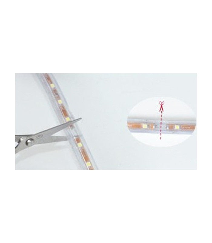 5 m. vandtæt LED strip 6000k 230V, IP67