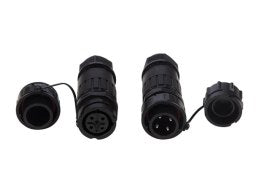 Udendørs kabelsamle-stiksæt - 4pol han/hun, Vandtæt (IP68)