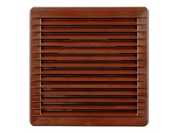 Ventilationsrist, justérbar kanalstørrelse, 172x172mm, Brun