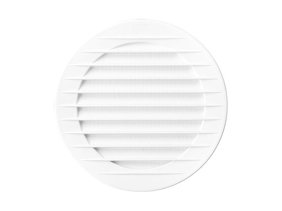 Rund ventilationsrist, ABS plast - Ø150mm, Hvid