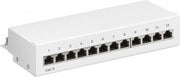 Patch panel - 12 x RJ45 CAT6 skærmet, Hvid