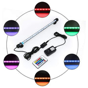 57 cm RGB akvarie armatur - 6W LED, sugekopmontering, IP67, memory funktion, 360lm, IP68
