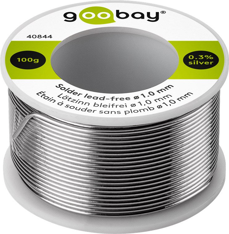 Blyfri loddetin - 99%Sn, 0,7%Cu, 0,3%Ag, Ø1mm (100g)