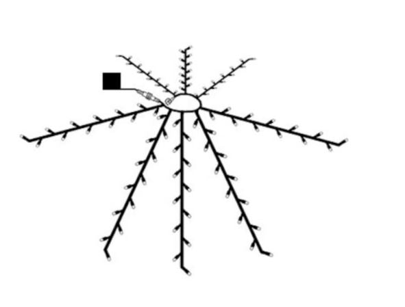 Veli solcelle parasol lyskæde