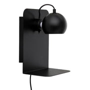 Ball med USB, mat sort, H 30 cm