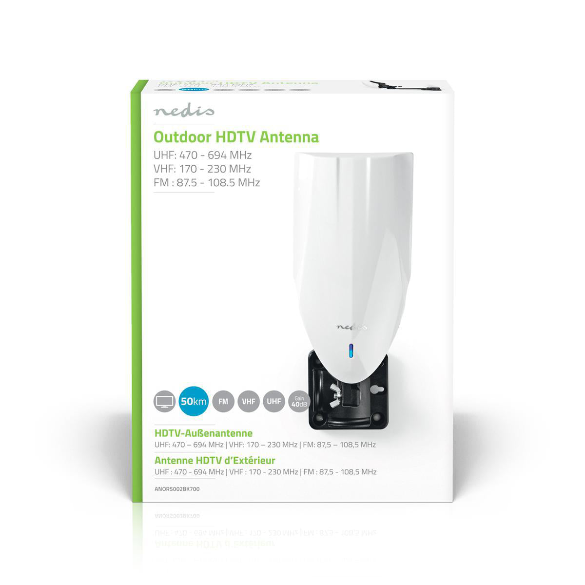 Aktiv udendørs DVB-T/T2 antenne