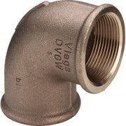1" x 3/4" Vinkel 90° muffe/muffe Rødgods Silicium Bronze