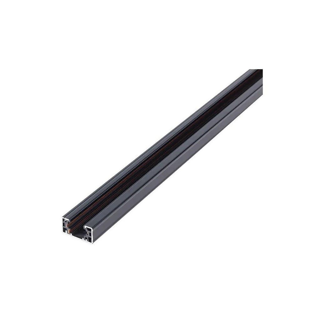 Sort 1-faset LEDskinne til skinnespotlamper - Komplet med tilslutning og endeprop, 1,5 meter, 230V