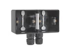UNDERLAG 2-MODUL, 2X M20, IP55, SORT