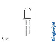 5mm 5V LED - GRØN diffus (20mcd 30°)