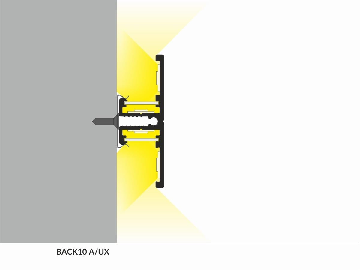 DIOFLEX Alu profil BACK10 A/UX 1m 40x13,5mm