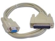 Modemkabel - SUBD9 hun til SUBD25 han (2m)